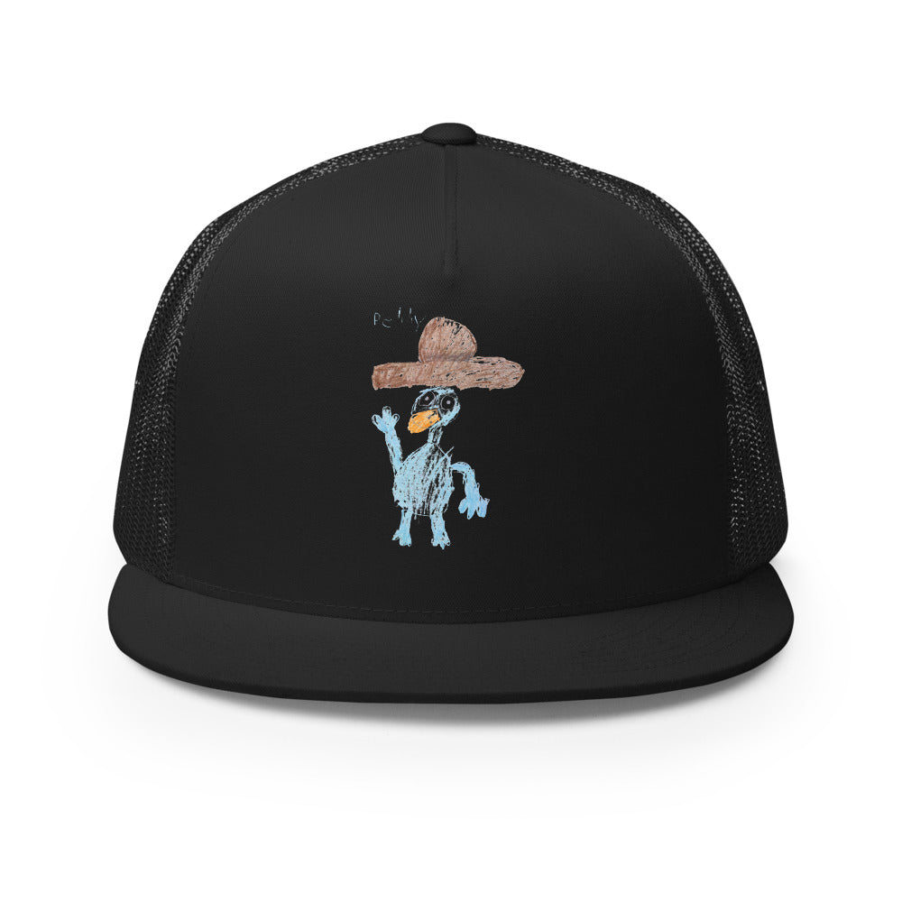 Perry — 5-Panel Trucker — Black