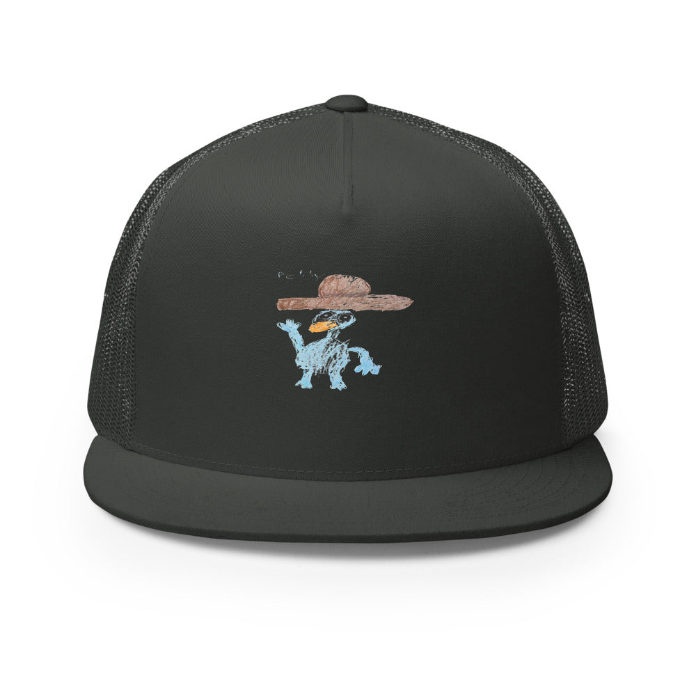 Perry — 5-Panel Trucker Cap — Charcoal