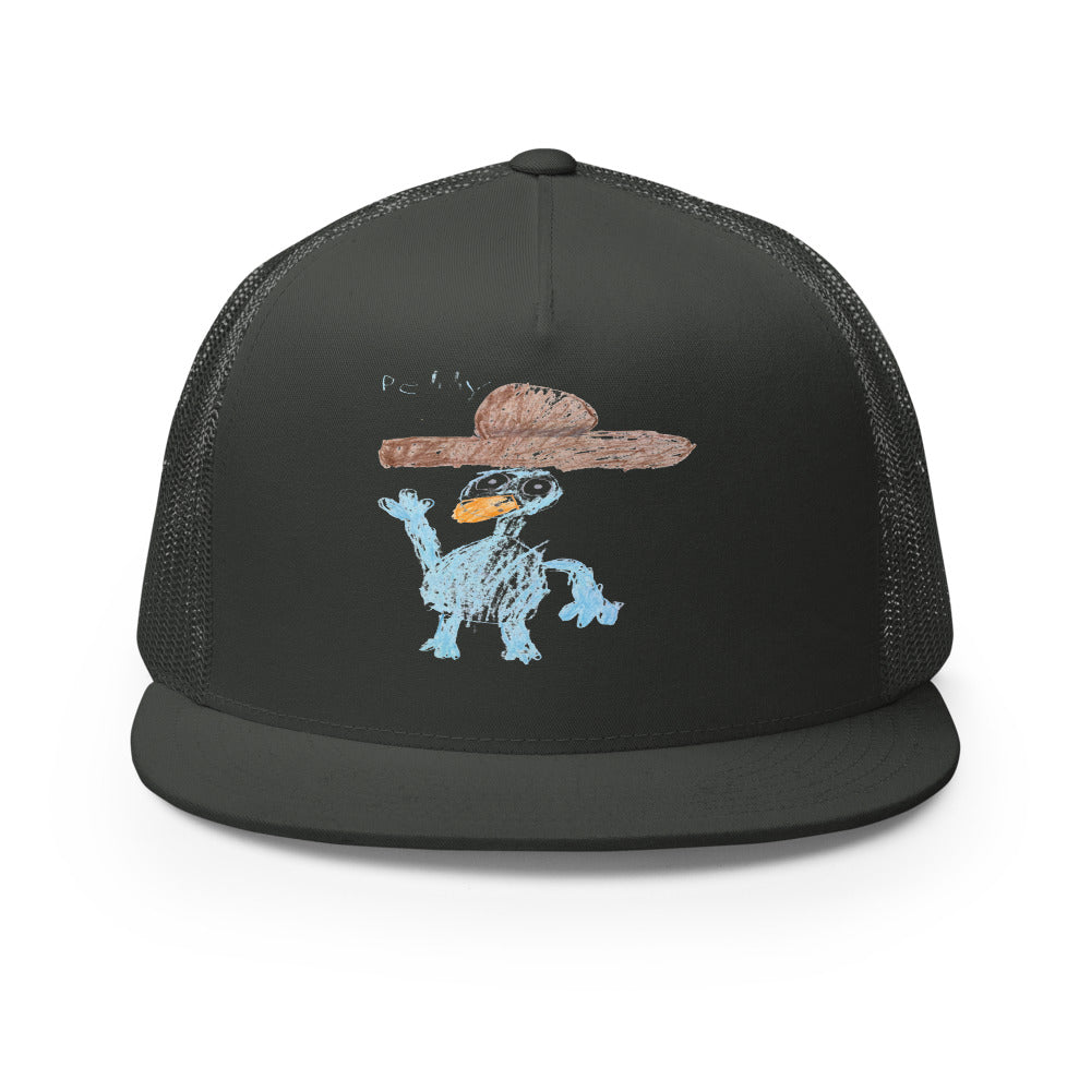 Perry — 5-Panel Trucker — Charcoal