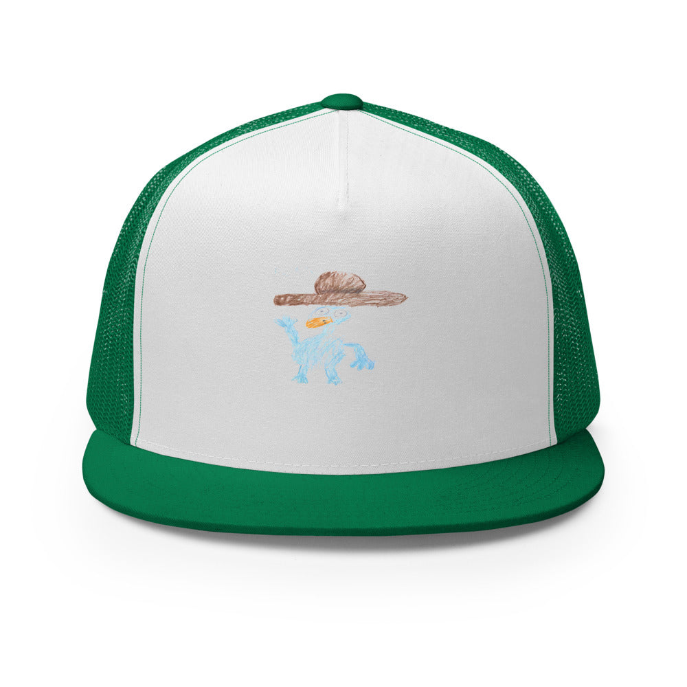 Perry — 5-Panel Trucker Cap — Kelly/ White/ Kelly