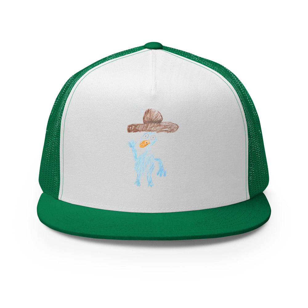 Perry — 5-Panel Trucker — Kelly/ White/ Kelly
