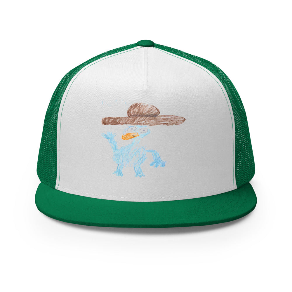 Perry — 5-Panel Trucker — Kelly/ White/ Kelly