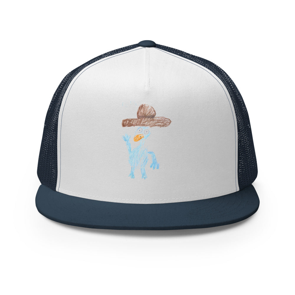 Perry — 5-Panel Trucker — Navy/ White/ Navy