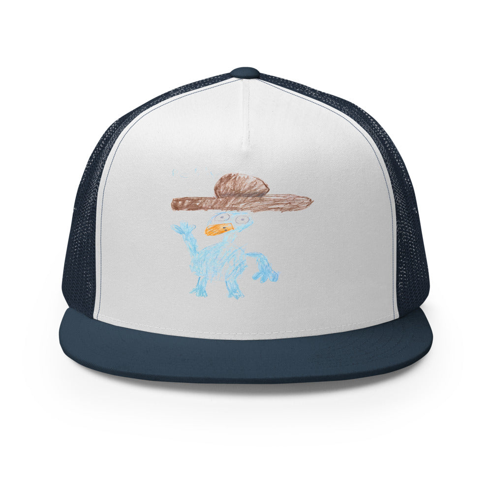 Perry — 5-Panel Trucker — Navy/ White/ Navy