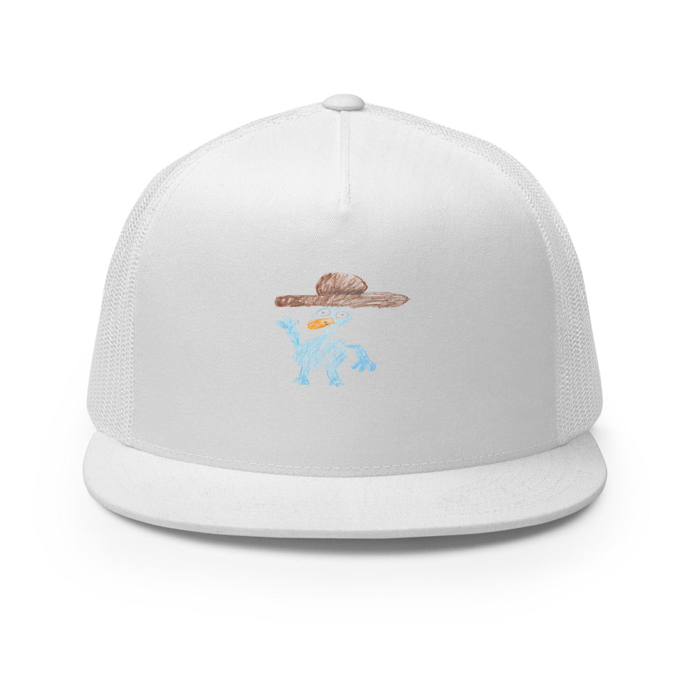Perry — 5-Panel Trucker Cap — White