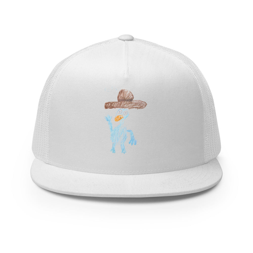 Perry — 5-Panel Trucker — White