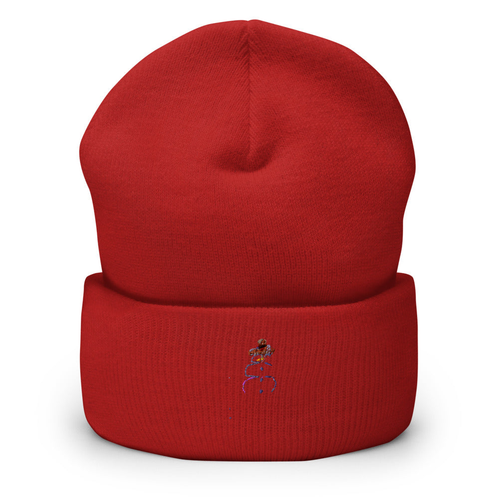 Snowman — Cuffed Beanie — Red