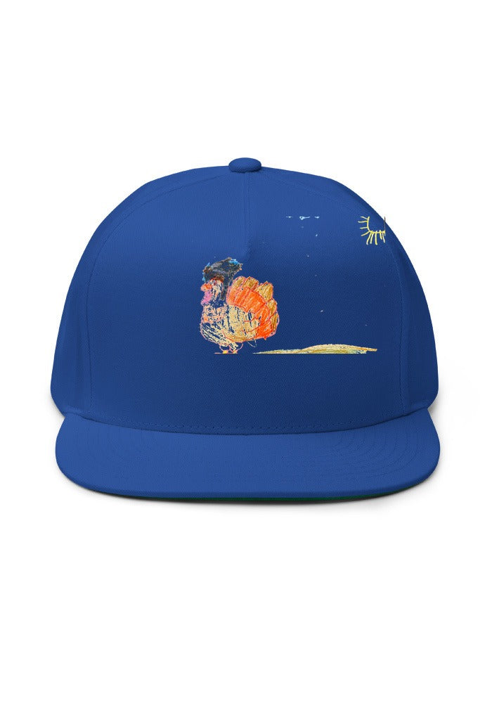 Turkey print on Royal Blue flatbill-yp-6007