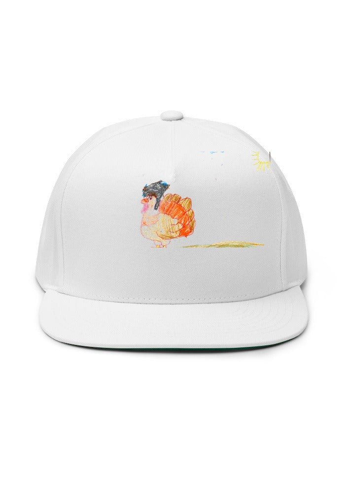 Turkey print on White flatbill-yp-6007
