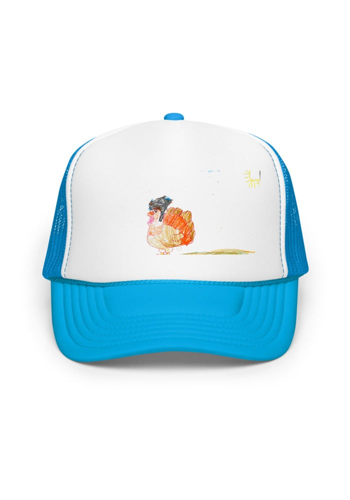 Turkey print on Blue / White / Blue trucker-otto-39165