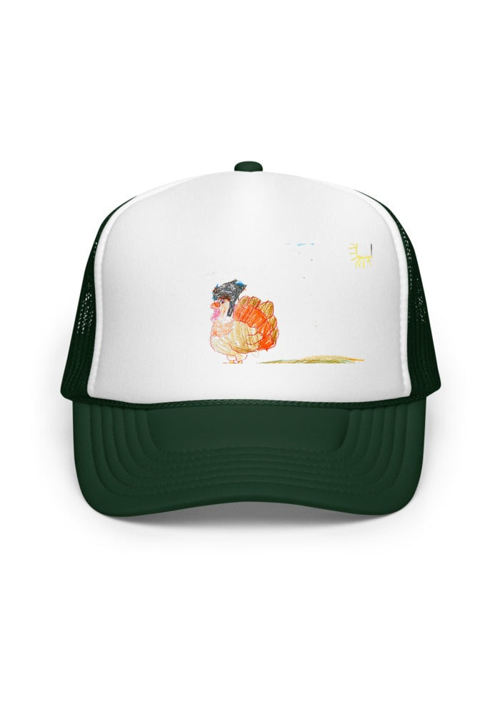 Turkey print on Dark Green /White/Dark Green trucker-otto-39165