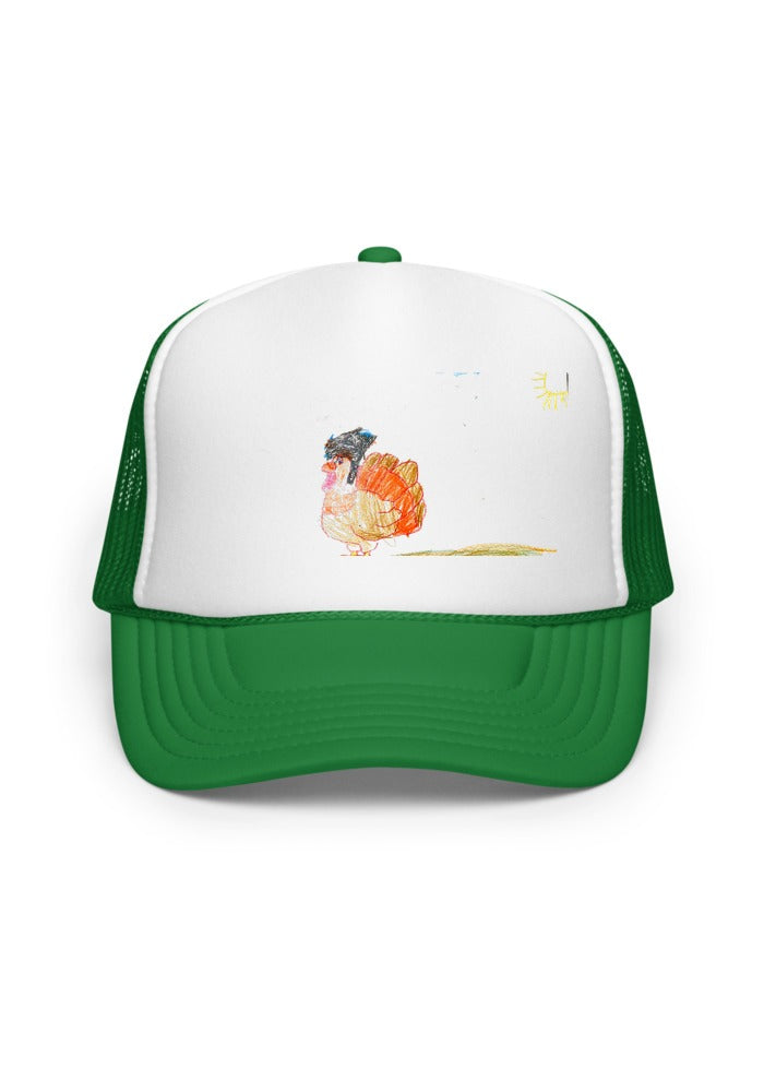 Turkey print on Kelly/ White/ Kelly trucker-otto-39165
