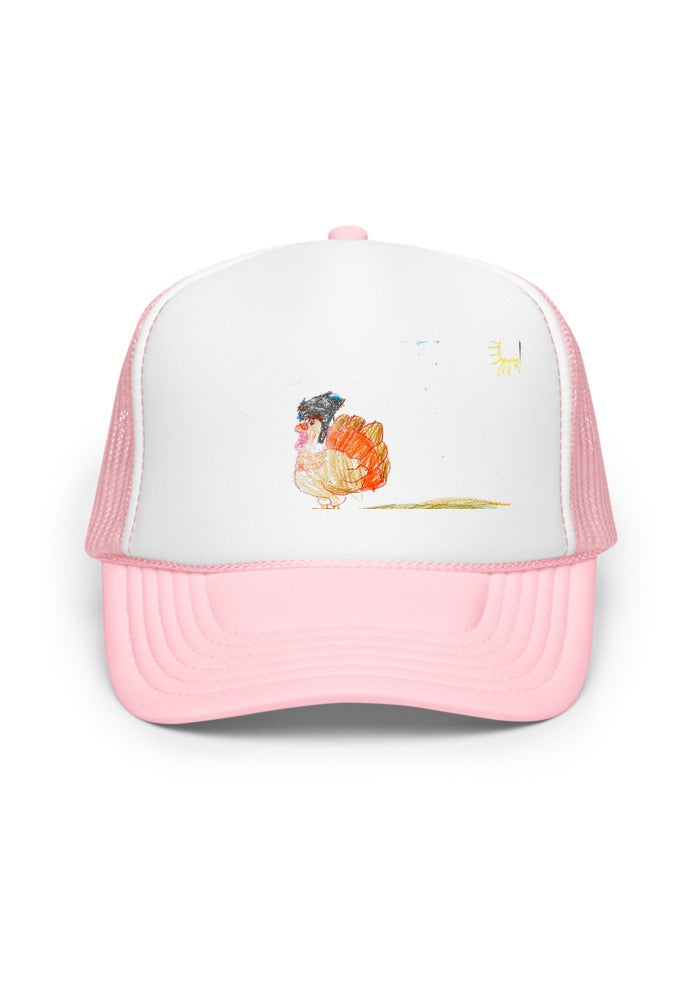 Turkey print on Light Pink / White / Light Pink trucker-otto-39165
