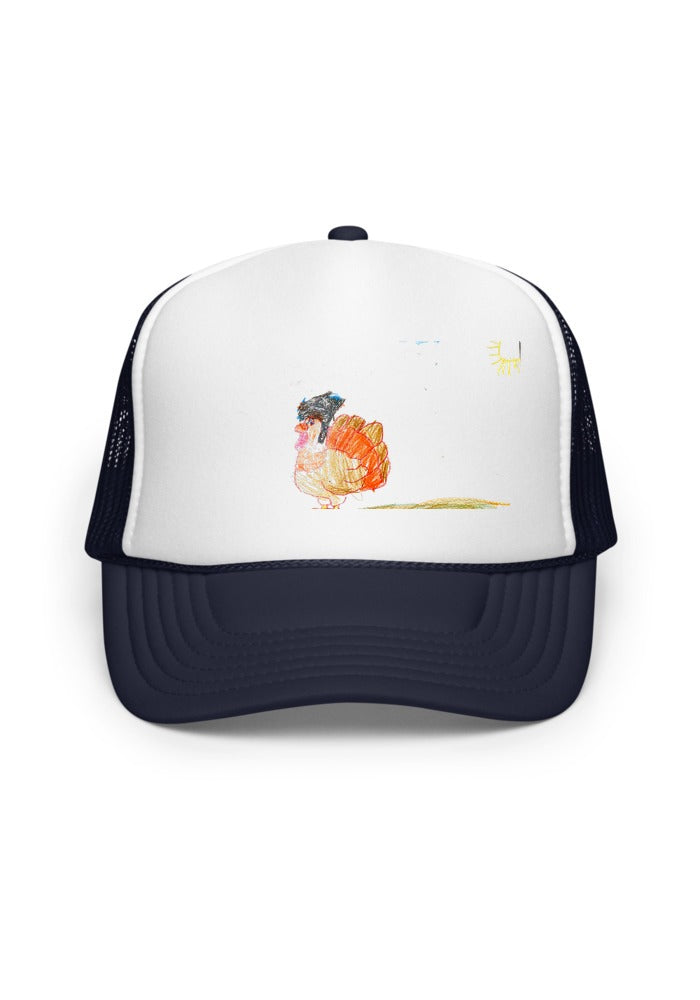 Turkey print on Navy/ White/ Navy trucker-otto-39165