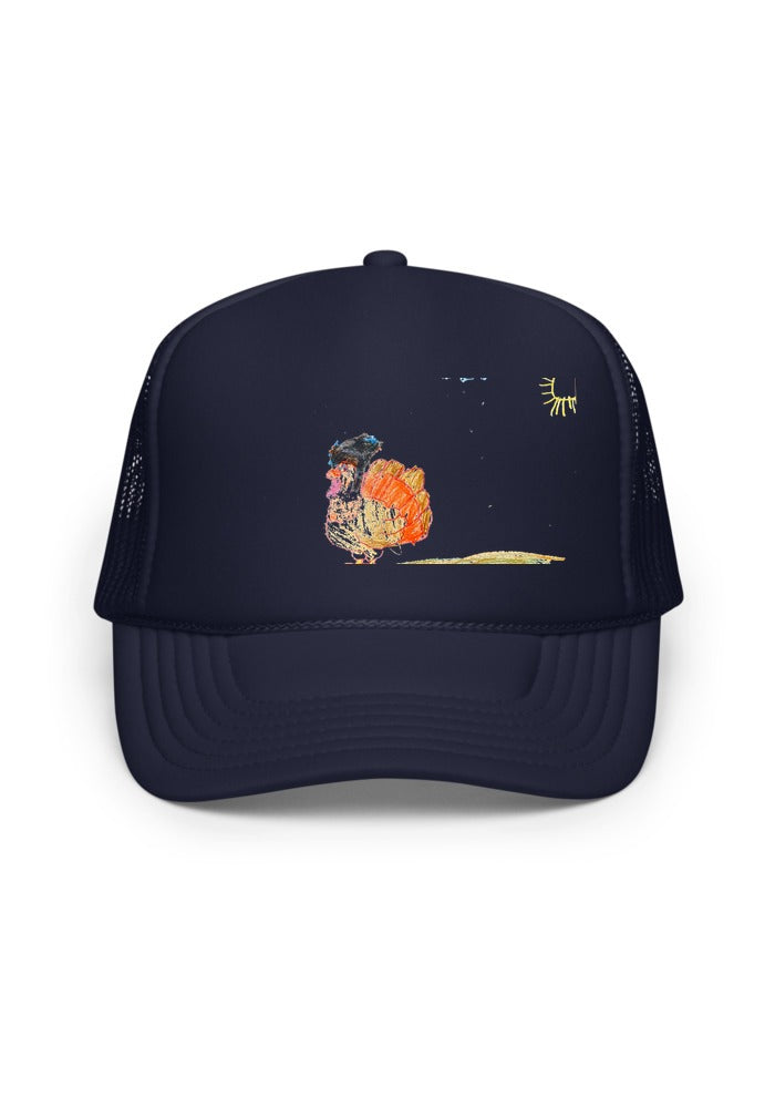 Turkey print on Navy trucker-otto-39165