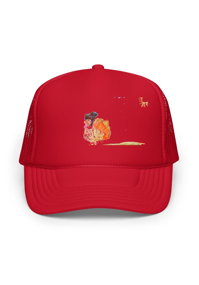 Turkey print on Red trucker-otto-39165