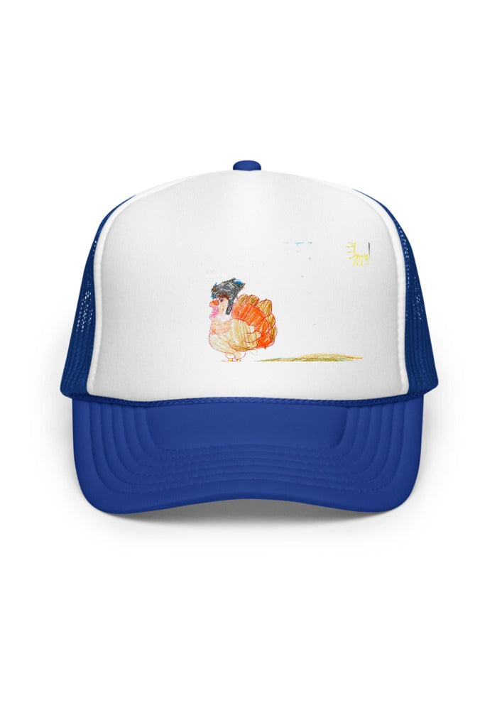Turkey print on Royal/ White/ Royal trucker-otto-39165
