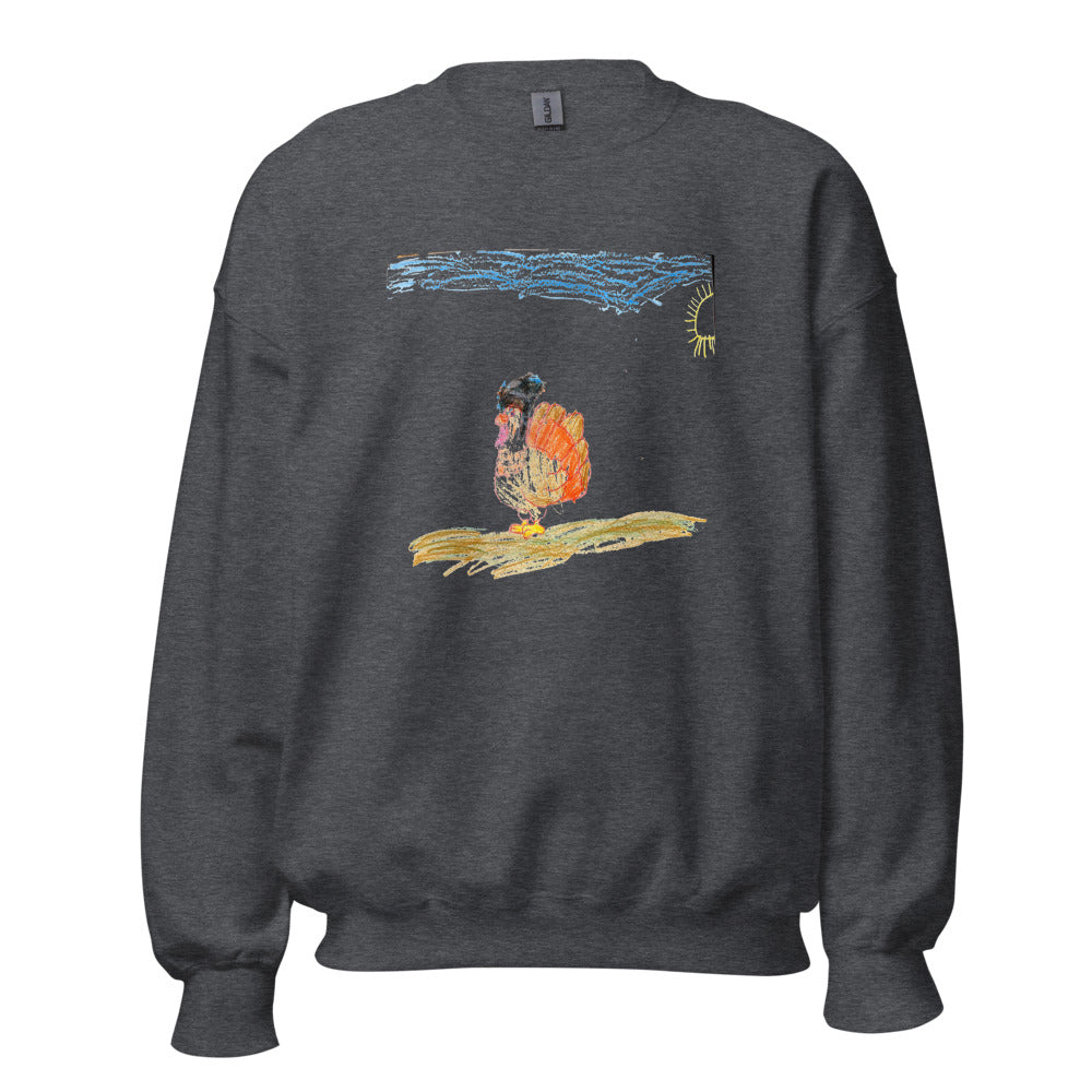 turkey-crewneck-gildan-18000 - Dark Heather