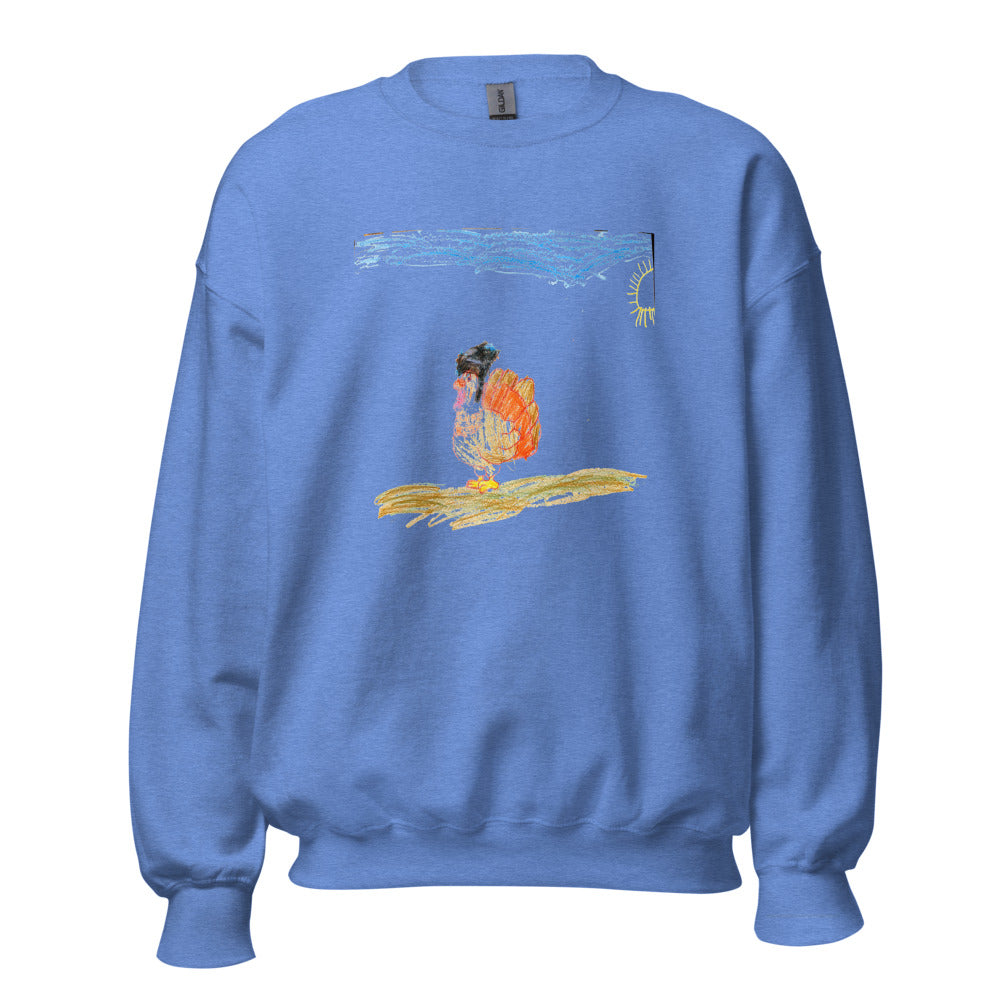 turkey-crewneck-gildan-18000 - Heather Deep Royal