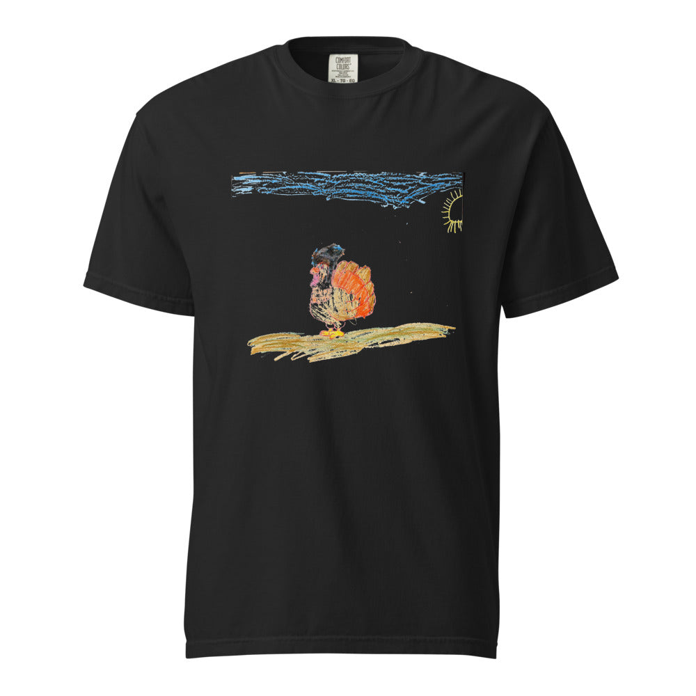 Turkey on Heavyweight Garment-Dyed Tee — Black