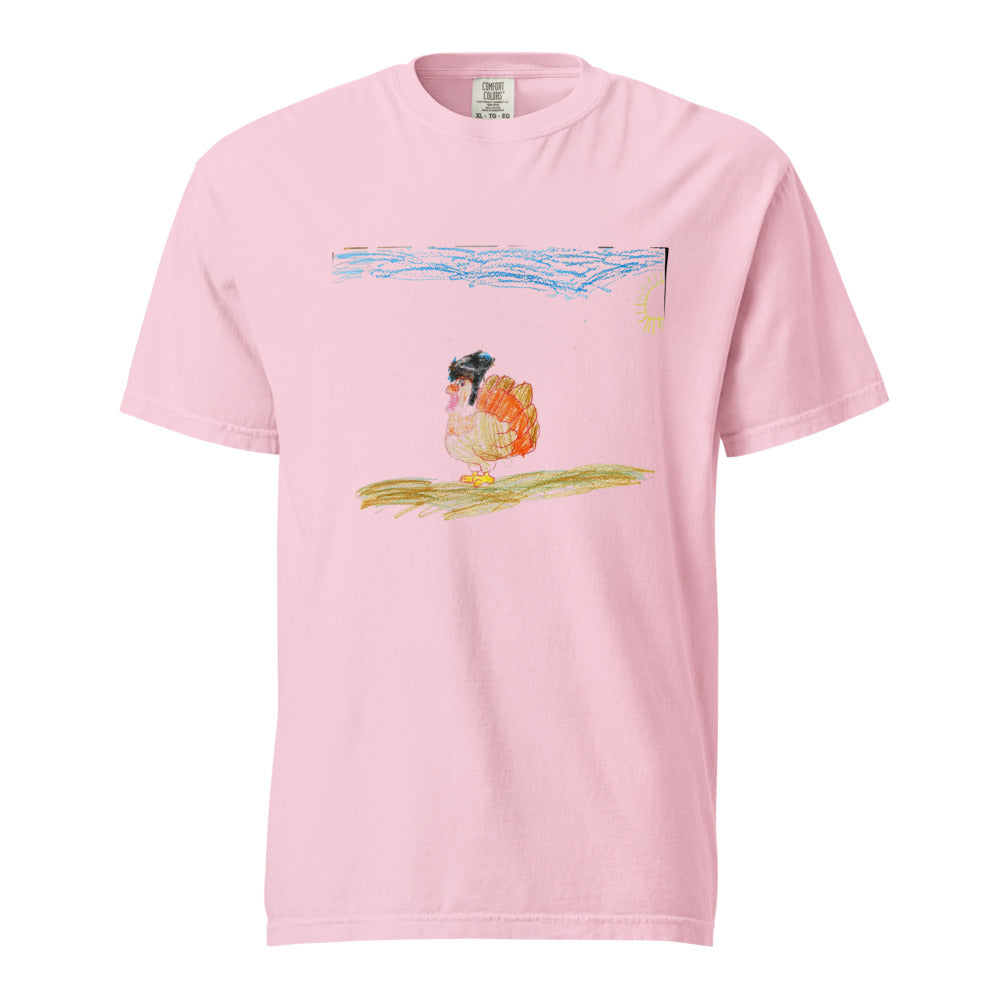 Turkey on Heavyweight Garment-Dyed Tee — Blossom