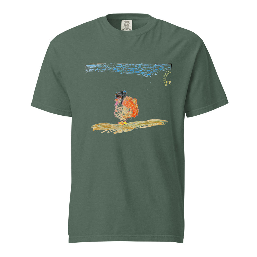Turkey on Heavyweight Garment-Dyed Tee — Blue Spruce