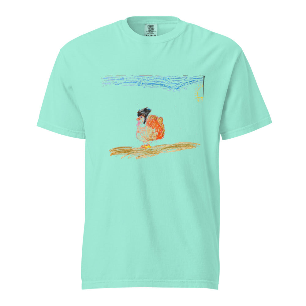 Turkey on Heavyweight Garment-Dyed Tee — Chalky Mint