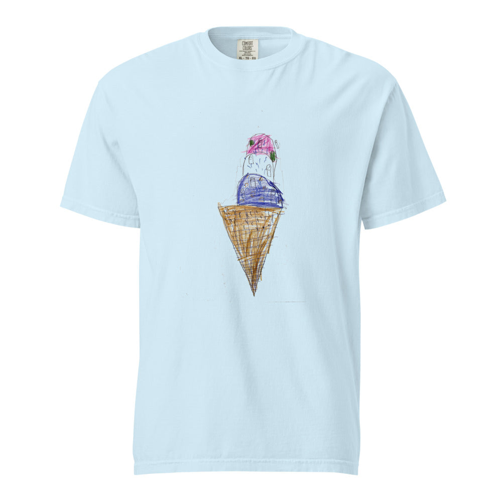 Ice Cream — Unisex Heavyweight Tee — Chambray