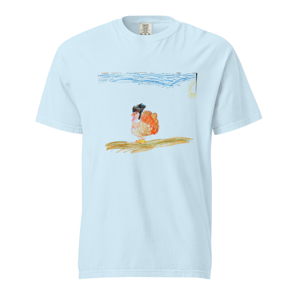 Turkey on Heavyweight Garment-Dyed Tee — Chambray