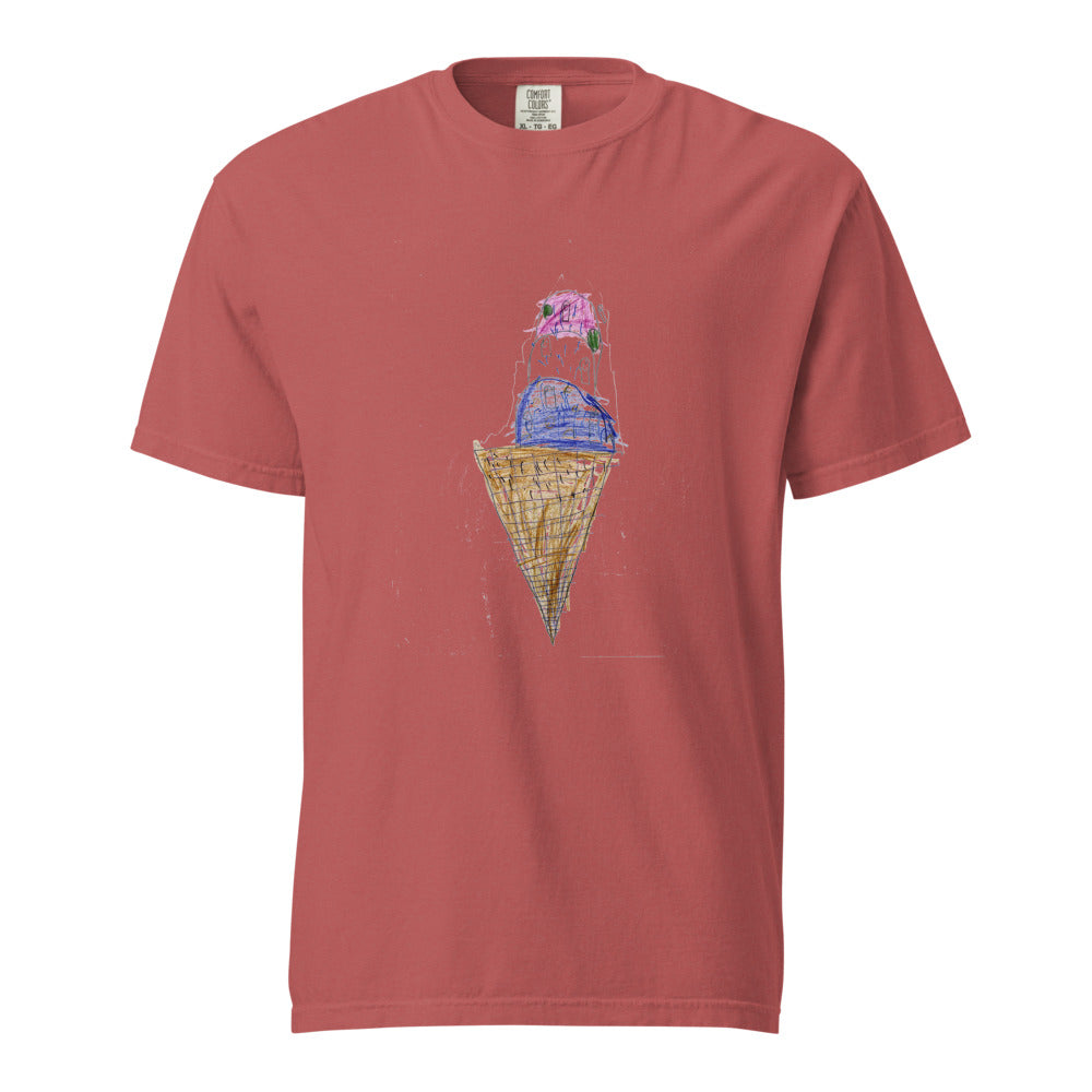 Ice Cream — Unisex Heavyweight Tee — Crimson