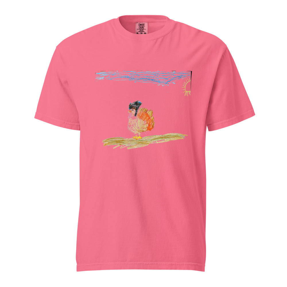 Turkey on Heavyweight Garment-Dyed Tee — Crunchberry
