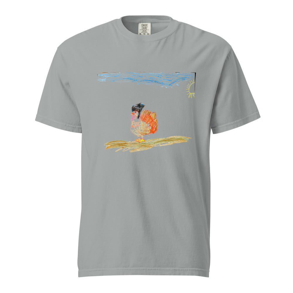 Turkey on Heavyweight Garment-Dyed Tee — Granite