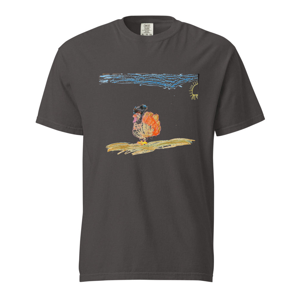 Turkey on Heavyweight Garment-Dyed Tee — Graphite