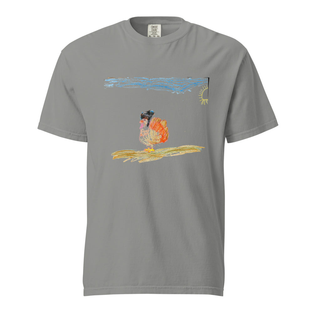 Turkey on Heavyweight Garment-Dyed Tee — Grey