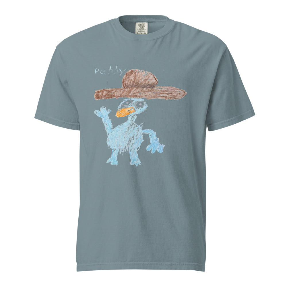 Turkey on Heavyweight Garment-Dyed Tee — Ice Blue