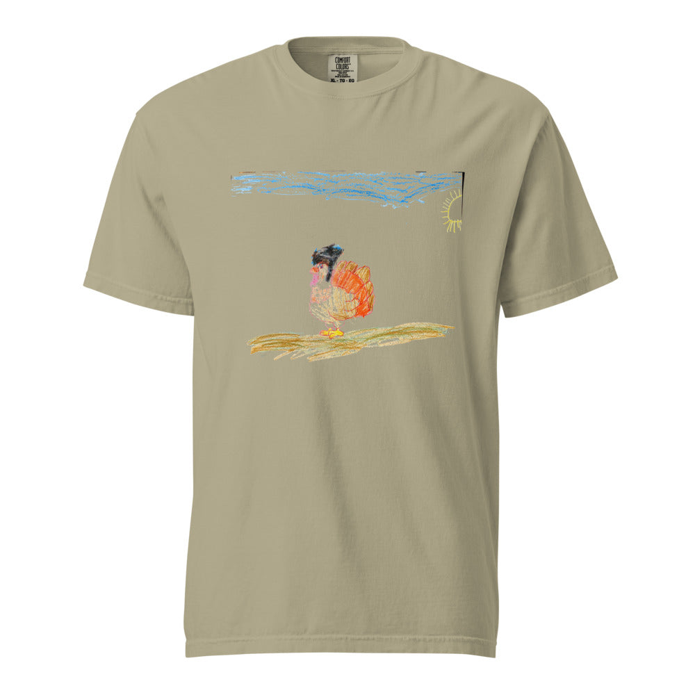 Turkey on Heavyweight Garment-Dyed Tee — Khaki