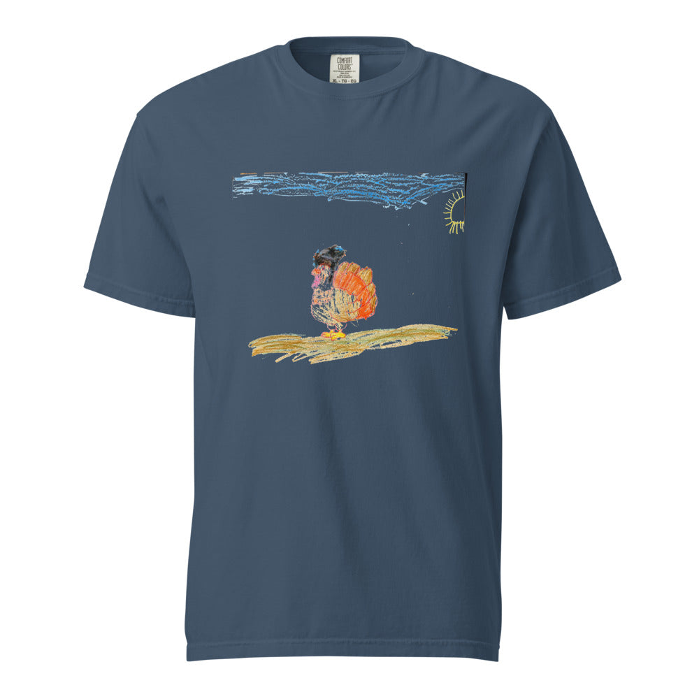 Turkey on Heavyweight Garment-Dyed Tee — Midnight