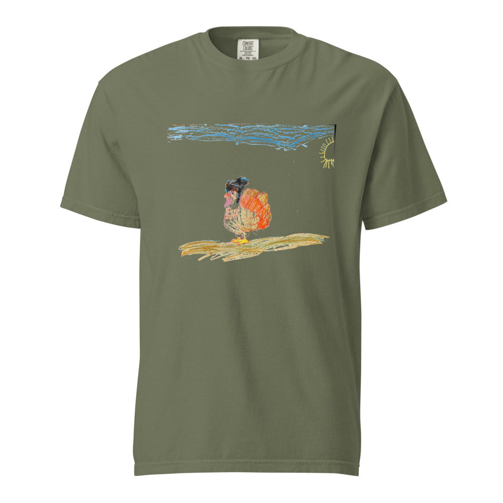 Turkey on Heavyweight Garment-Dyed Tee — Moss