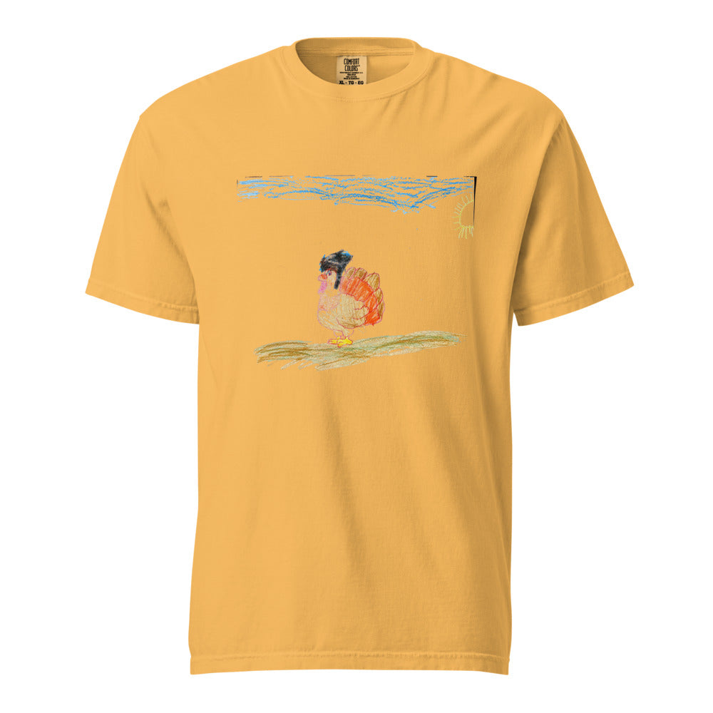 Turkey on Heavyweight Garment-Dyed Tee — Mustard