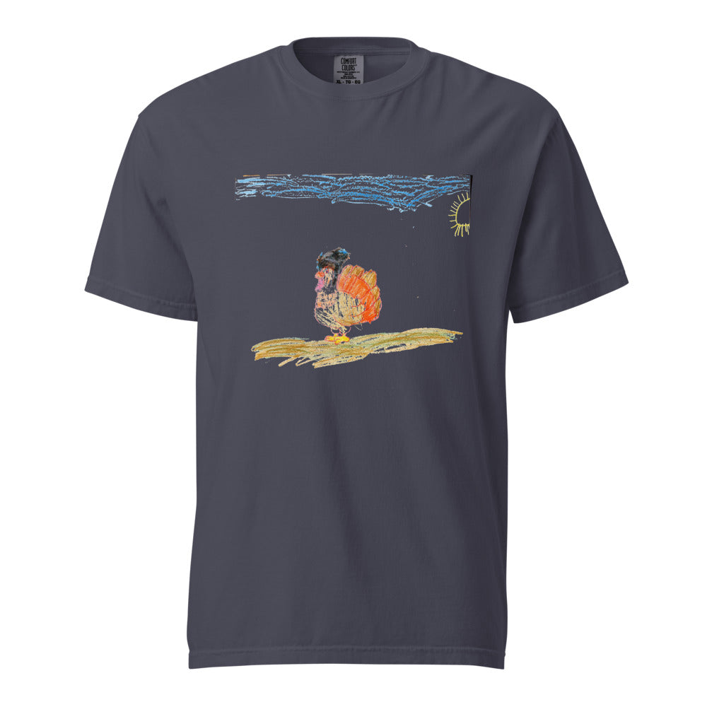 Turkey on Heavyweight Garment-Dyed Tee — Navy