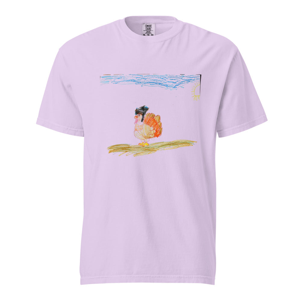 Turkey on Heavyweight Garment-Dyed Tee — Orchid
