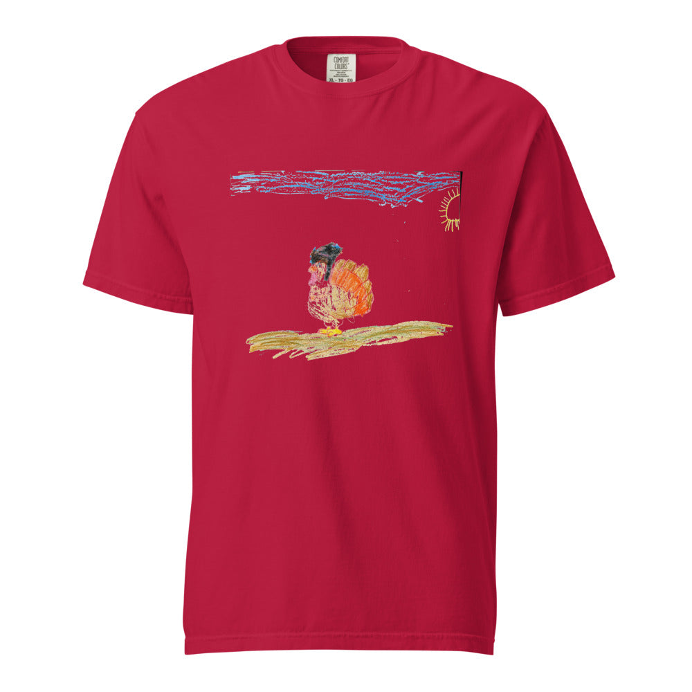Turkey on Heavyweight Garment-Dyed Tee — Red