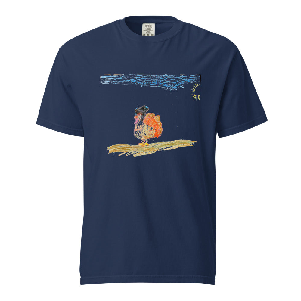 Turkey on Heavyweight Garment-Dyed Tee — True Navy