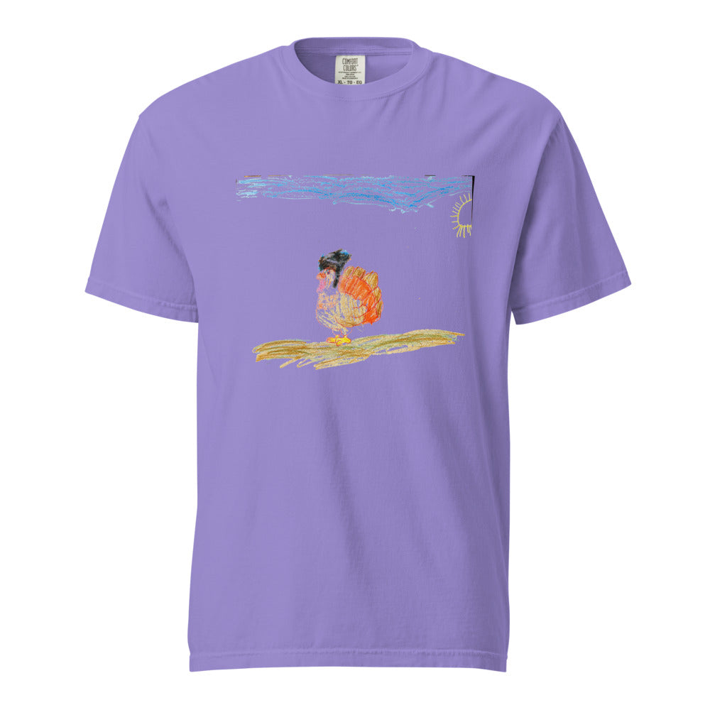 Turkey on Heavyweight Garment-Dyed Tee — Violet