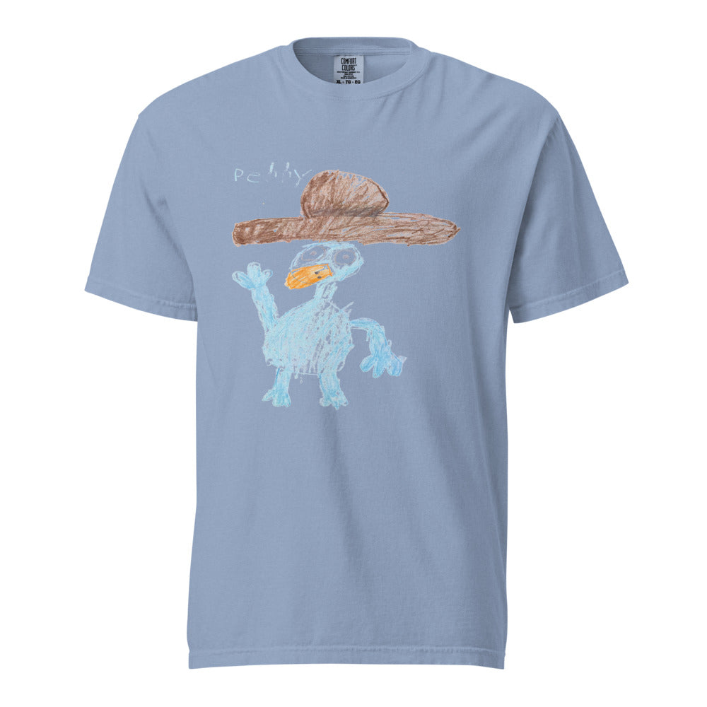 Turkey on Heavyweight Garment-Dyed Tee — Washed Denim