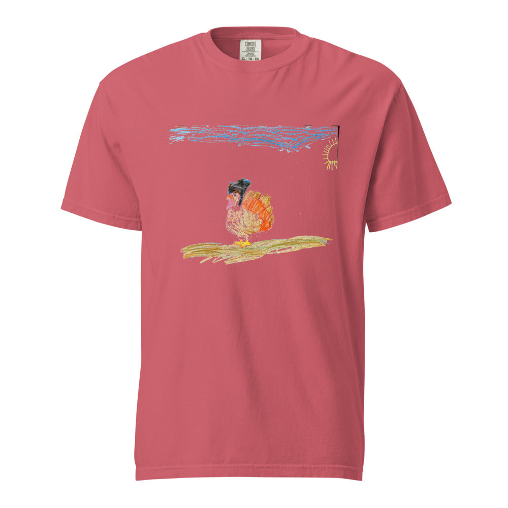 Turkey on Heavyweight Garment-Dyed Tee — Watermelon