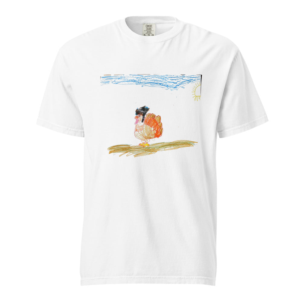 Turkey on Heavyweight Garment-Dyed Tee — White