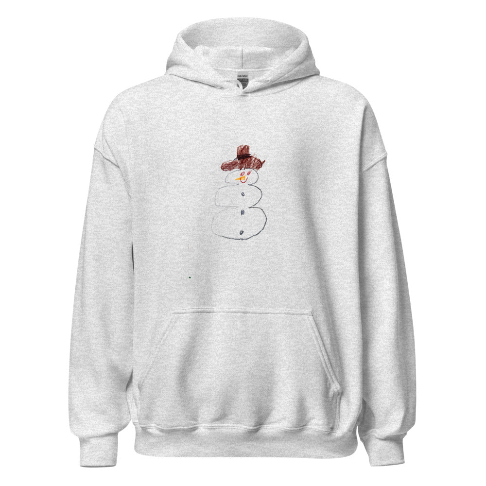 Snowman — Adult Pullover Hoodie — Ash