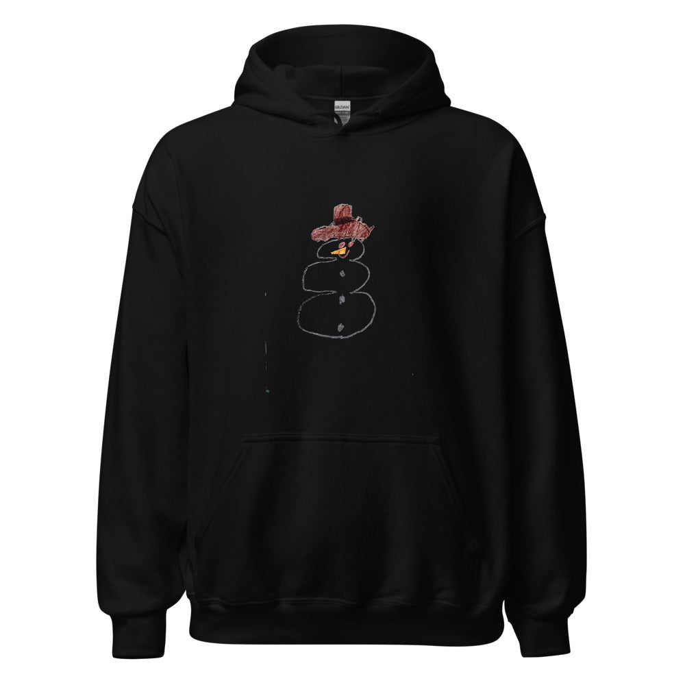Snowman — Adult Pullover Hoodie — Black