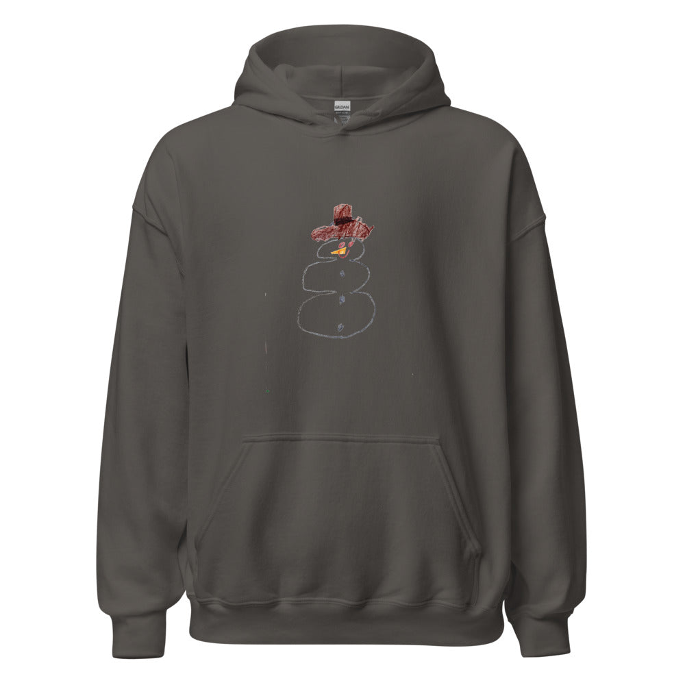 Snowman — Adult Pullover Hoodie — Charcoal
